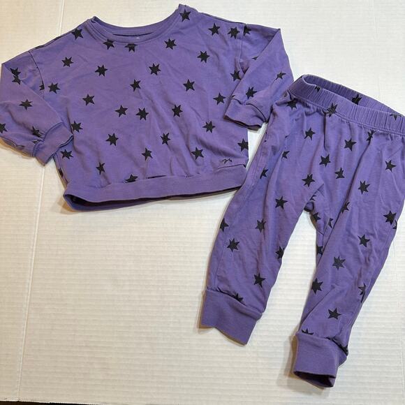 Tea Collection Purple star outfit sz 12-18 m Two piece outfit matching set - Picture 8 of 8